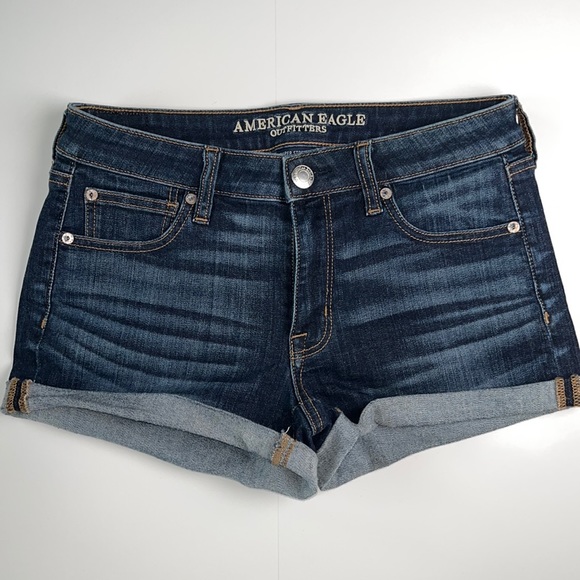 AMERICAN EAGLE Super Stretch Shortie Jean Shorts - Picture 3 of 9